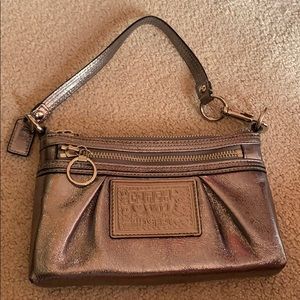 Silver Coach Wristlet